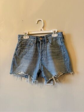 Dynamite Light Blue Distressed Denim Cutoff Shorts